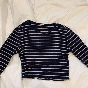 Long striped sleeves garage shirt